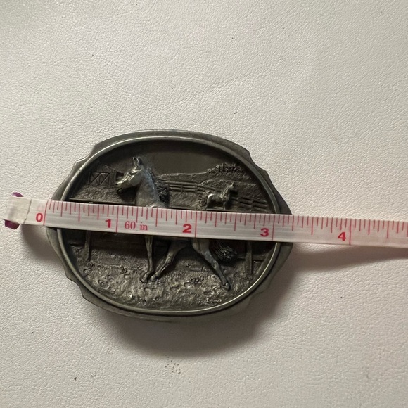 Vintage 1987 CJ Inc. Pewter Horse Belt Buckle – Made in USA – #1409 - Picture 8 of 8